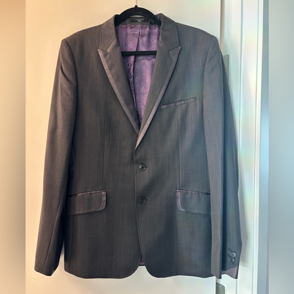 Ted Baker MEN 40R Suit Jacket Blazer Gray